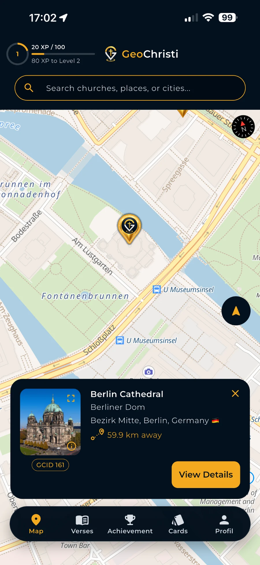 GeoChristi map with Berlin Cathedral preview